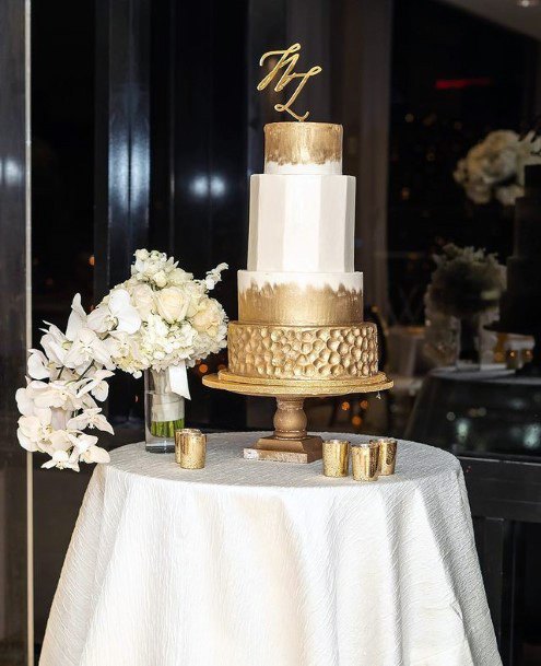 Golden Octagen Wedding Cake