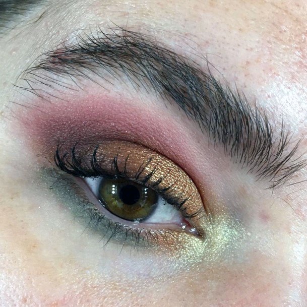 Golden Pink Sunset And Copper Eyeshadow Women