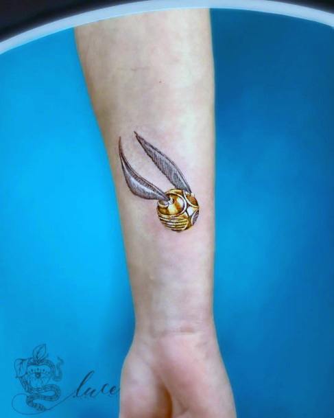 Golden Snitch Womens Feminine Golden Snitch Tattoos