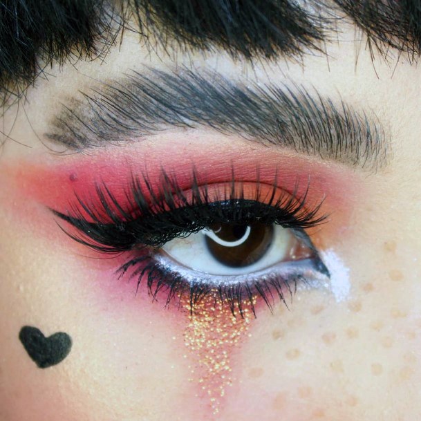 Golden Sparkles Red Eyeshadow Women