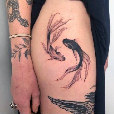 Goldfish Female Tattoo Designs