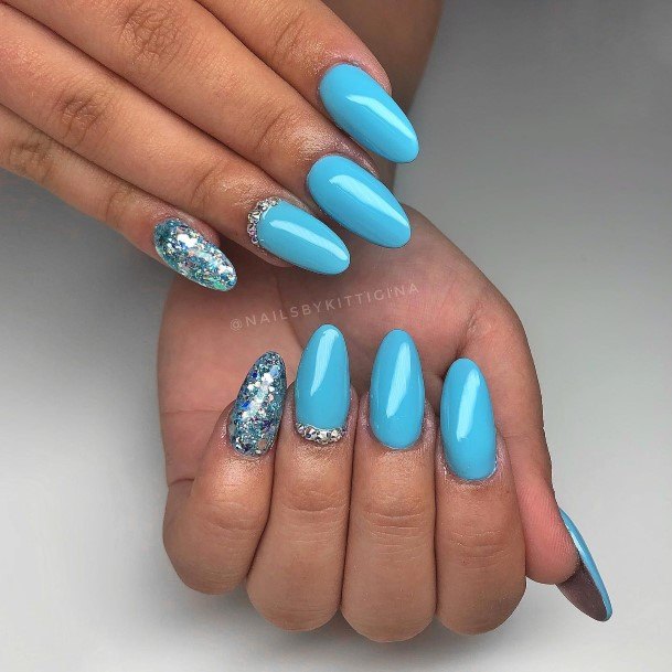 Good Blue Glitter Nails For Women