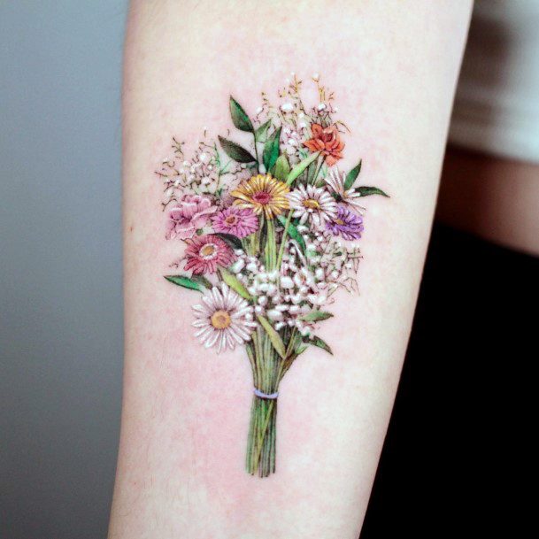 Good Bouquet Tattoos For Women