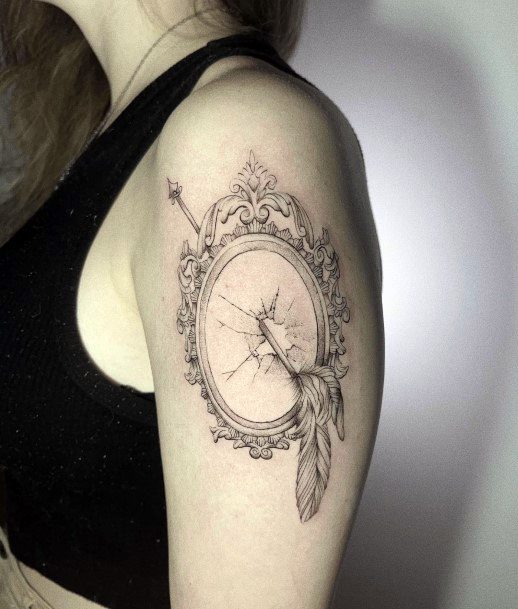 Good Broken Mirror Tattoos For Women