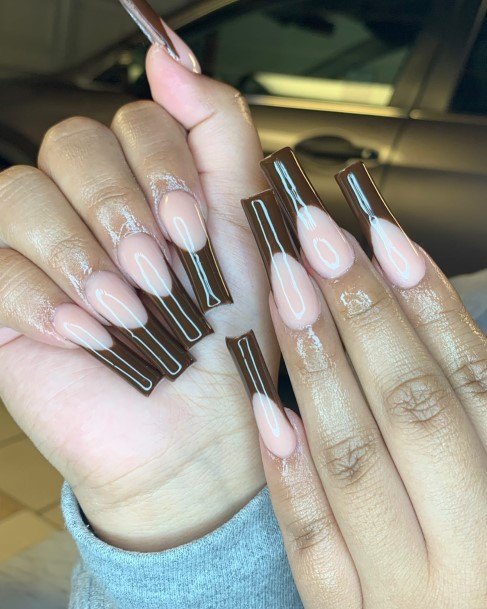 Good Brown French Tip Nails For Women