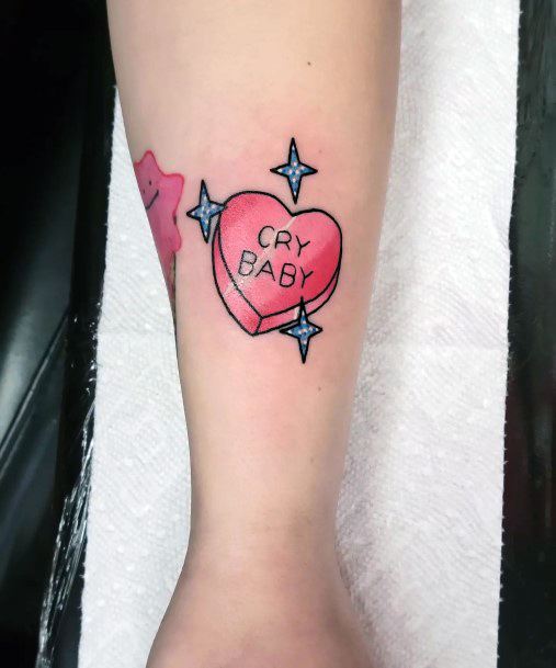 Good Candy Heart Tattoos For Women