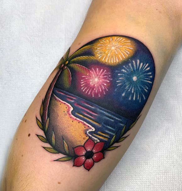 Good Fireworks Tattoos For Women