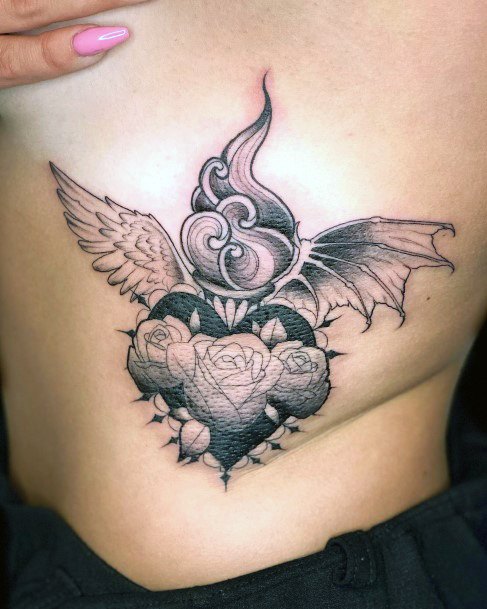 Good Flaming Heart Tattoos For Women