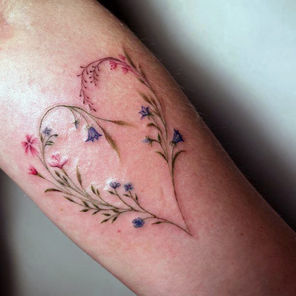 Good Flower Heart Tattoos For Women