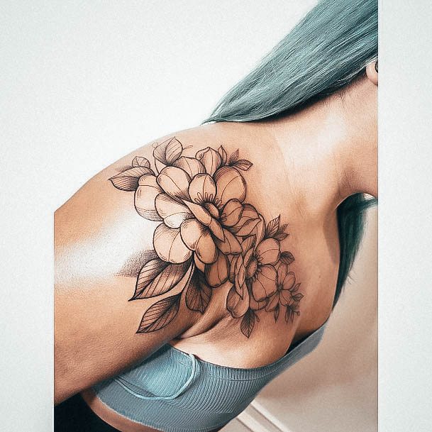 Good Flower Shoulder Tattoos For Women