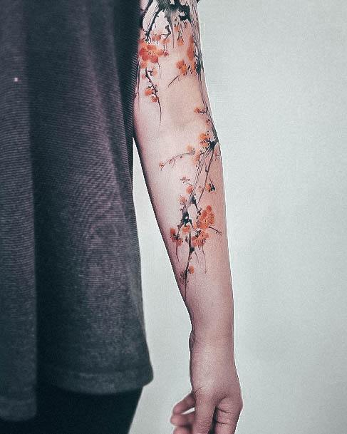 Good Flower Sleeve Tattoos For Women