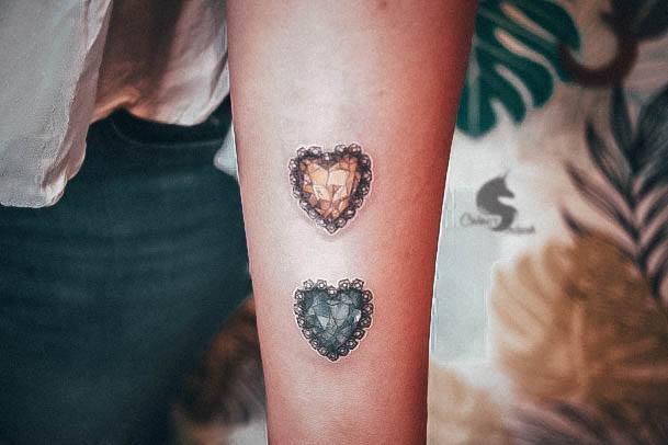 Good Gem Tattoos For Women Hearts