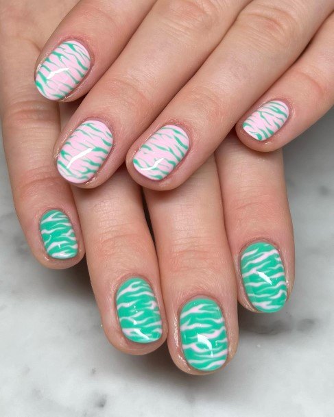Good Green And Pink Nails For Women