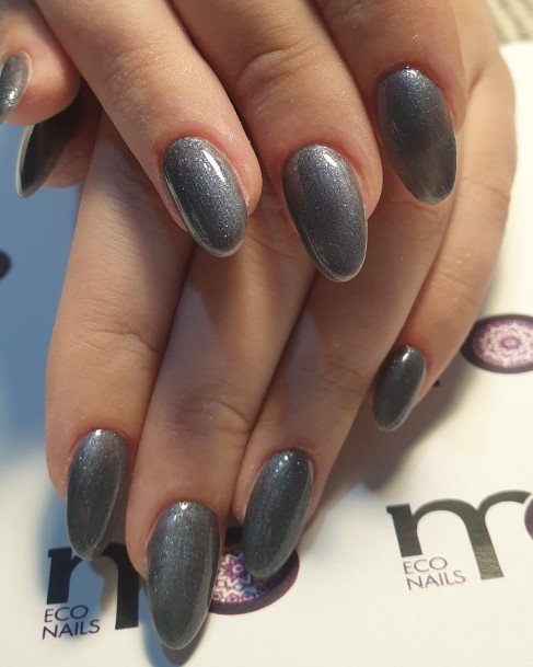 Good Grey With Glitter Nails For Women