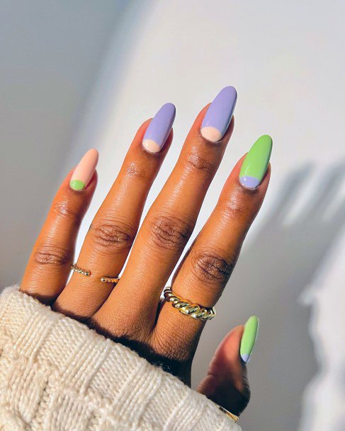 Top 100 Best Half Moon Nails For Women - Crescent Fingernail Ideas