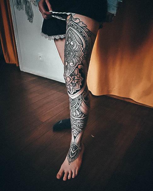 Good Leg Sleeve Tattoos For Women