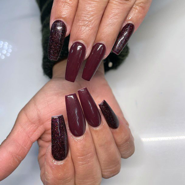 Good Maroon And Black Nails For Women