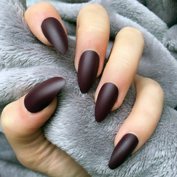 Good Matte Maroon Nails For Women