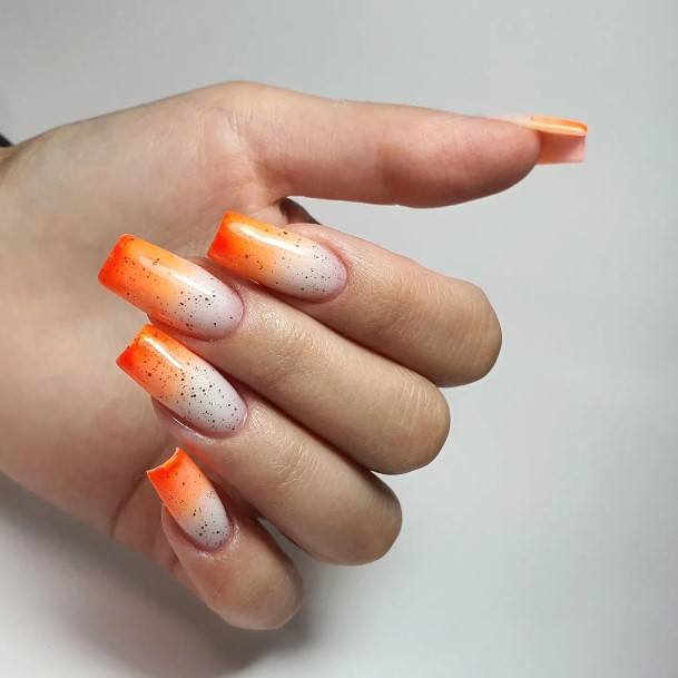 Good Orange And White Nails For Women