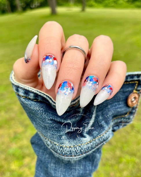 Good Red And Blue Nails For Women