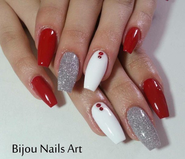 Good Red And Grey Nails For Women