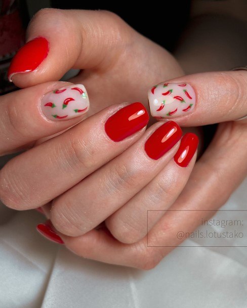 Good Red And Nude Nails For Women