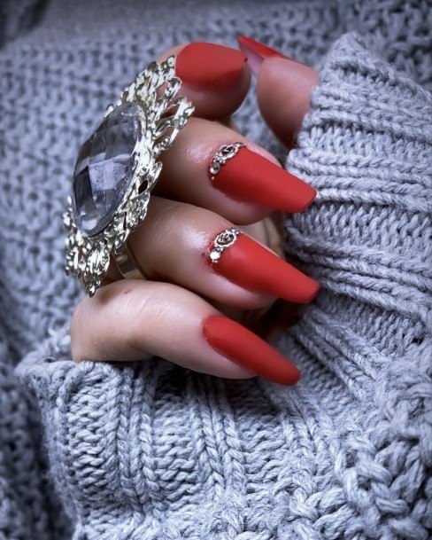 Good Red And Silver Nails For Women