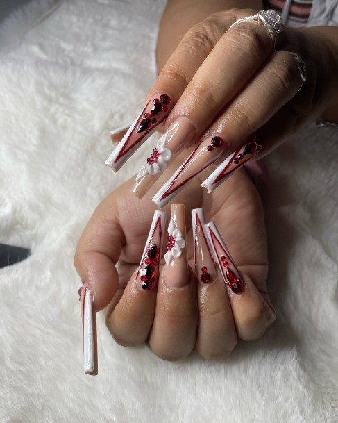 Good Red And White Nails For Women