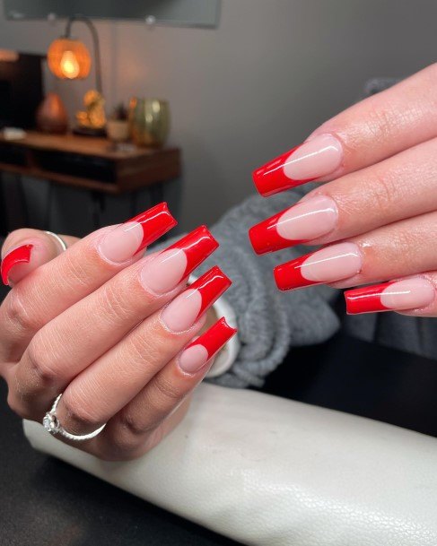 Good Red French Tip Nails For Women