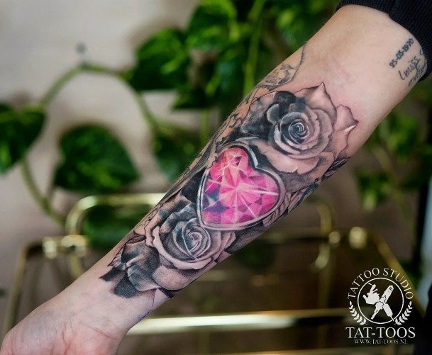 Good Rose Sleeve Tattoos For Women