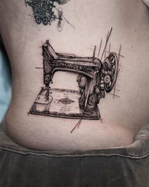 Good Sewing Machine Tattoos For Women