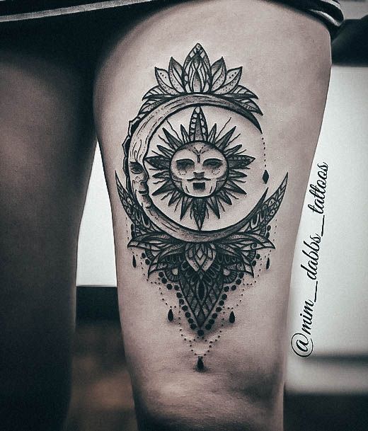 Good Sun And Moon Tattoos For Women