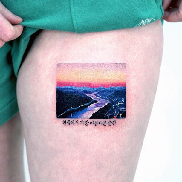 Good Sunset Sunrise Tattoos For Women