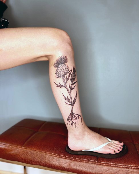 Good Thistle Tattoos For Women