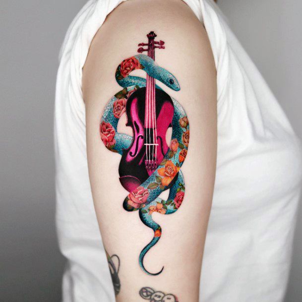 Good Violin Tattoos For Women