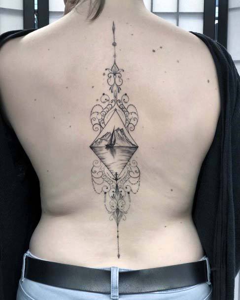 Gorgeous Anchor Tattoo Women Back