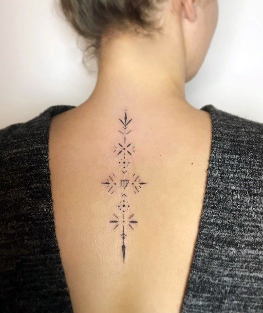 Gorgeous Arrow Tattoo Womens Back