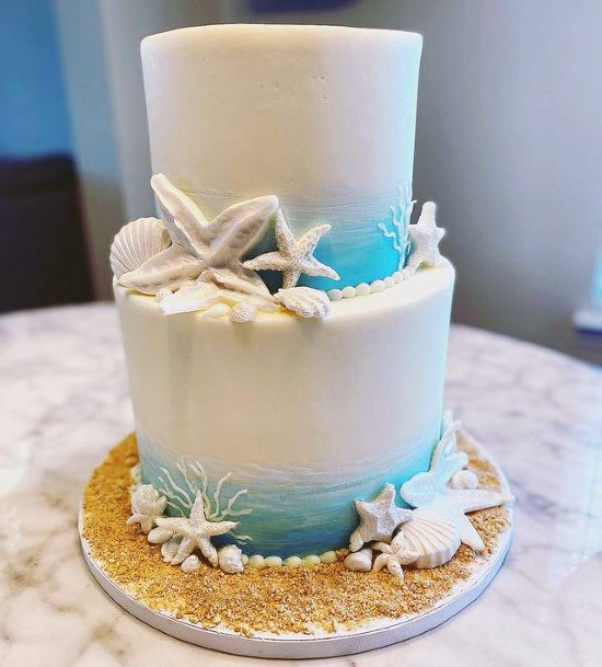 Gorgeous Beach Wedding Cake Women