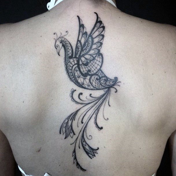 Gorgeous Bird Tattoo Womens Back