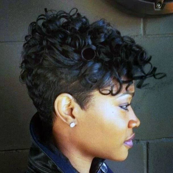 Gorgeous Black Woman Cute Short Curly Hairstyle Modern Fun Look