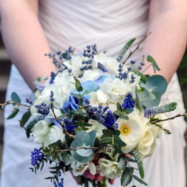 Gorgeous Blue And White Wedding Flowers