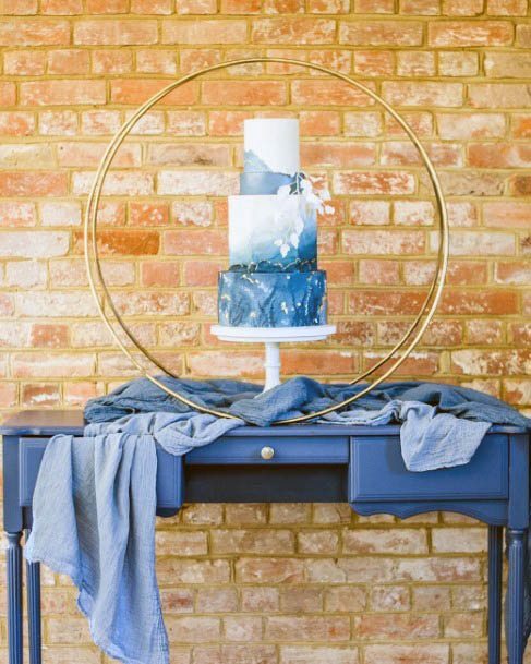 Gorgeous Blue White Wedding Cake Table Ideas