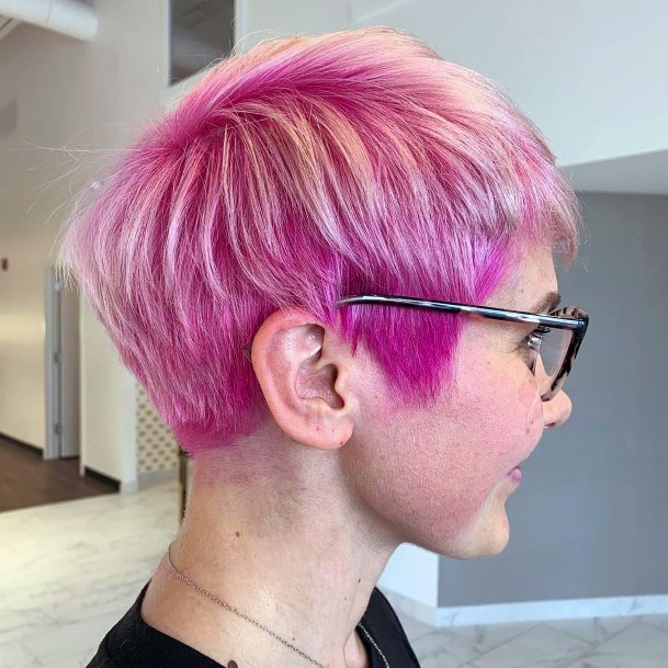 Gorgeous Bright Hot Pink Pixie Cut Womens Hairstyle Idea