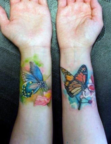 Gorgeous Butterfly Tattoo Womens Wrist