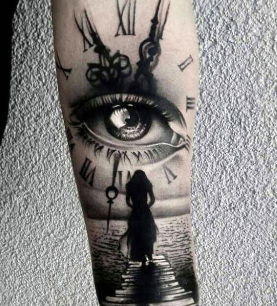 Gorgeous Clock Tattoo Womens Wrists