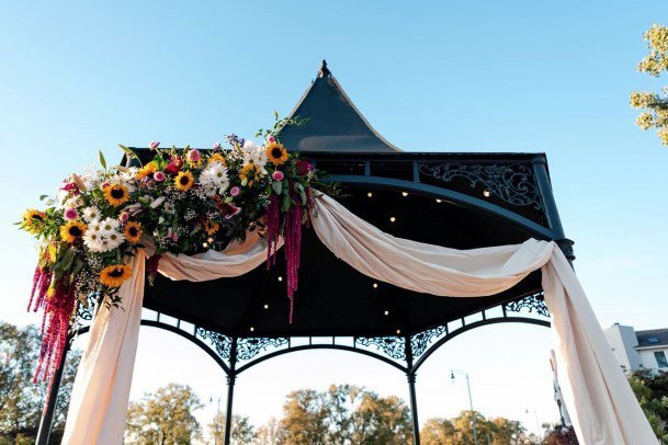 Gorgeous Gazebo Sunflower Floral Inspiration Wedding Ideas