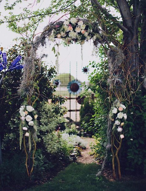 Gorgeous Greenery White Floral Arbor Outdoor Wedding Ideas