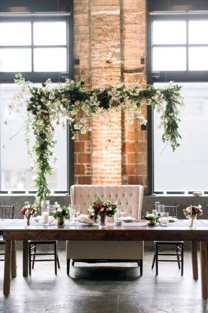 Gorgeous Greens Wedding Head Table Decor