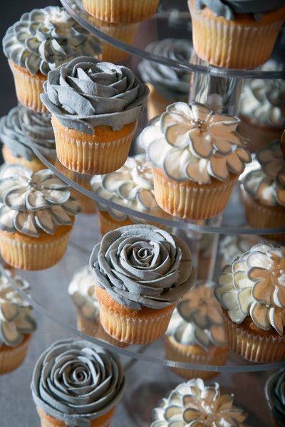 Gorgeous Grey Floral Wedding Cupcake Inspiration Delicious