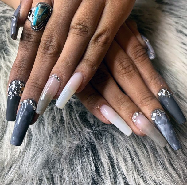Gorgeous Grey Ombre Nails